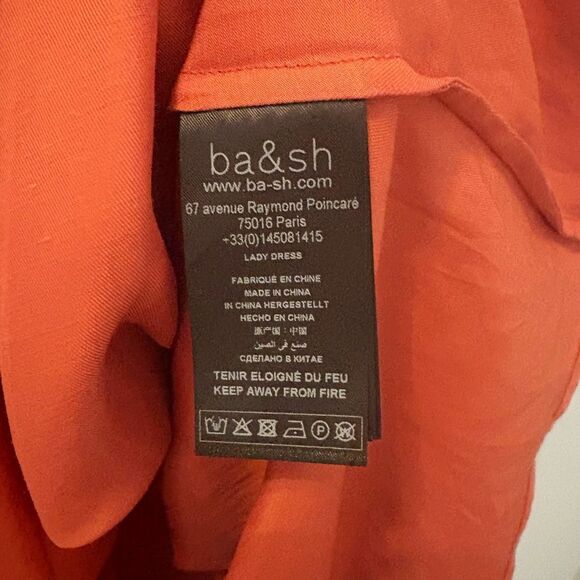 Bash ba&sh Polly Dress Size 8 Orange - Picture 7 of 7